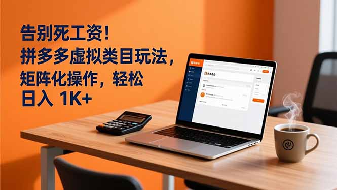 告别死工资！拼多多虚拟类目玩法，矩阵化操作，轻松日入 1K+-奇奇网创