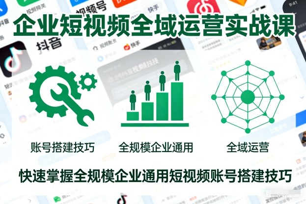 企业短视频全域运营实战课，快速掌握全规模企业通用短视频账号搭建技巧-奇奇网创