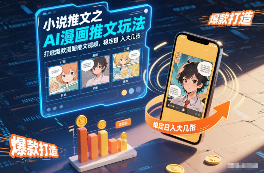 小说推文之AI漫画推文玩法，打造爆款漫画推文视频，稳定日入大几张-奇奇网创