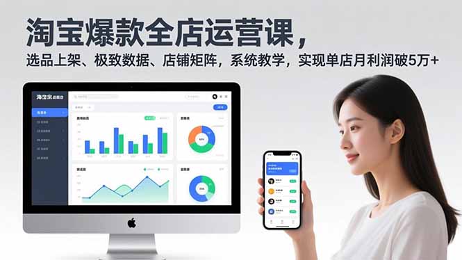 淘宝爆款全店运营课2.0，选品上架、极致数据、店铺矩阵，系统教学，实现单店月利润破5万+-奇奇网创