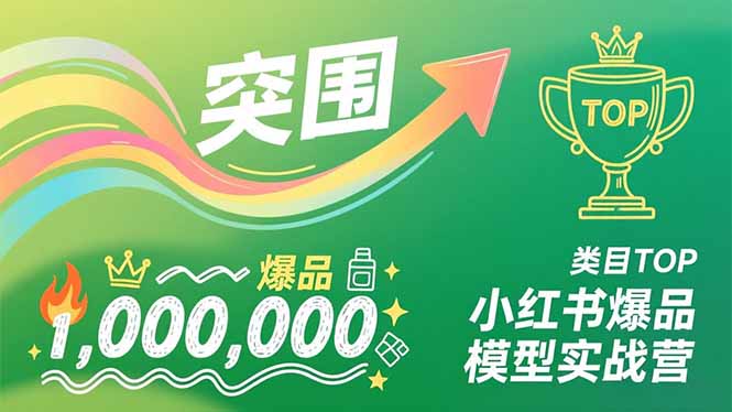 小红书爆品模型实战营，从新品突围到成为类目TOP，可复制路径，打造多个营收百万级爆品-奇奇网创