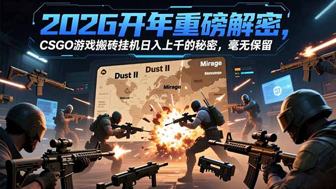 2026开年重磅解密，CSGO游戏搬砖挂机日入上千的秘密，毫无保留-奇奇网创