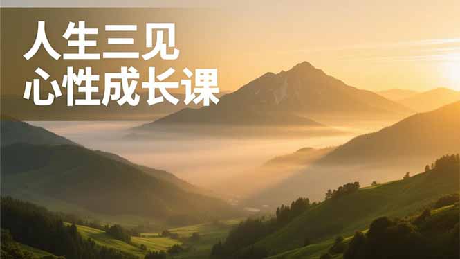 人生三见心性成长课，见天地众生自己，搞透人性安顿身心，活出清晰自我，内在富足无价-奇奇网创