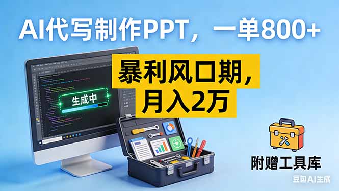 AI代写制作PPT，一单800+， 暴利风口期，月入2万【附工具】-奇奇网创