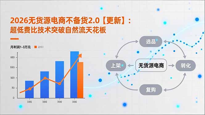 2026无货源电商不备货2.0【更新】：超低费比技术突破自然流天花板，单店月利润1-3万元-奇奇网创