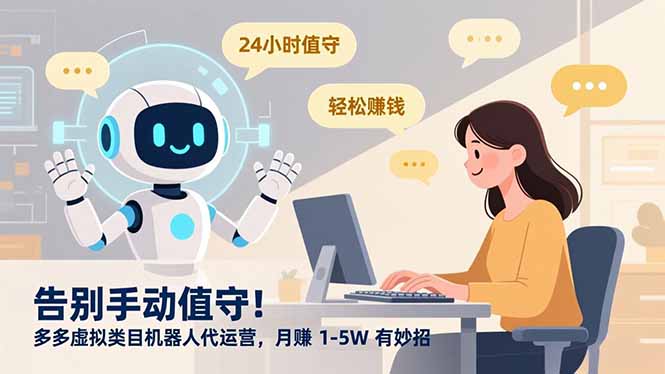 告别手动值守！多多虚拟类目机器人代运营，月赚 1-5W 有妙招-奇奇网创