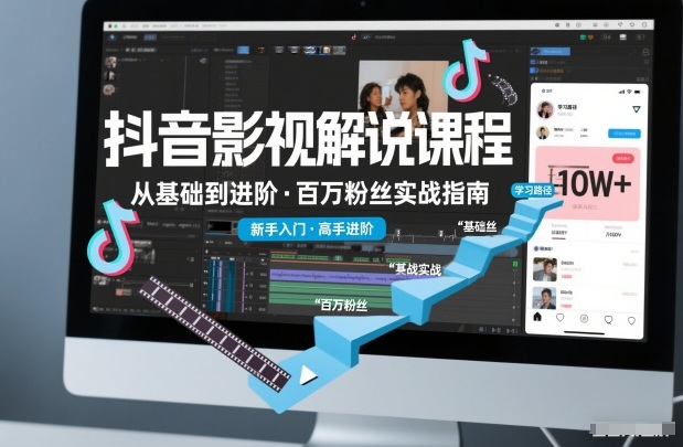抖音百万粉丝影视解说课程，基础到进阶课，适合新手和进阶学习-奇奇网创