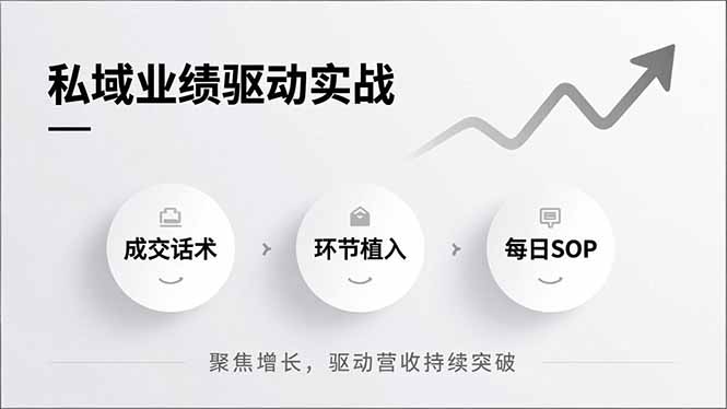 私域业绩驱动实战，成交话术、环节植入、每日SOP，聚焦增长，驱动营收持续突破-奇奇网创
