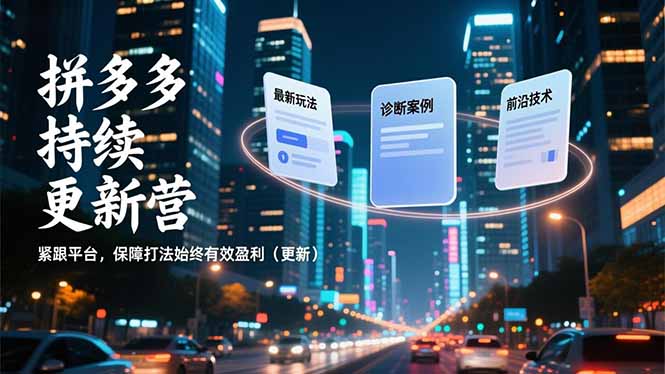 拼多多持续更新营，最新玩法、诊断案例、前沿技术，紧跟平台，保障打法始终有效盈利(更新-奇奇网创